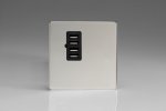 Varilight 4 Gang 5V DC USB Charging Port Chrome (XDCU4BS)