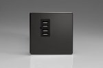 Varilight 4 Gang 5V DC USB Charging Port Black (XDLU4BS)