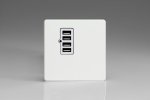 Varilight 4 Gang 5V DC USB Charging Port White (XDQU4WS)