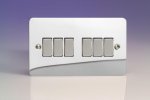 Varilight 6-Gang 10A 1or2 Way Rocker Switch Chrome (XFC96D)