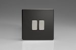 Varilight 2-Gang 10A 1or2 Way Rocker Switch Black (XDL2S)