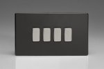 Varilight 4-Gang 10A 1or2 Way Rocker Switch Black (XDL9S)