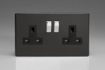 Varilight 2-Gang 13A Double Pole Switched Black (XDL5BS)