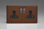 Varilight 2-Gang 13A Double Pole Switched Socket Mocha (XDM5BS)