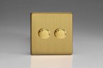 Varilight 2-Gang 1-Way Rotary Dimmer 2 x 40-250W Brass (HDB2S)
