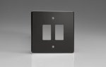 Varilight 2-Gang Grid Plate Black (XDLPG2-P)