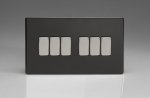 Varilight 6-Gang 10A 1or2 Way Rocker Switch Black (XDL96S)
