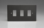 Varilight 3-Gang Grid Plate Black (XDLPG3-P)