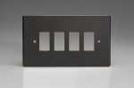 Varilight 4-Gang Grid Plate Black (XDLPG4-P)