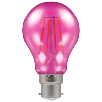 Crompton 4.5w 240v BC B22 LED Filament Harlequin GLS Bulb Pink 13711