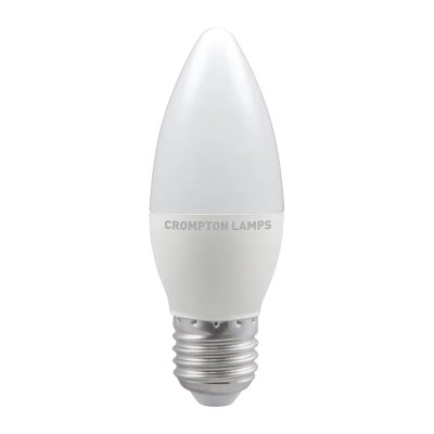 Crompton 5.5W (40w) 240v ES E27 6500k LED Thermal Plastic Candle Light Bulb